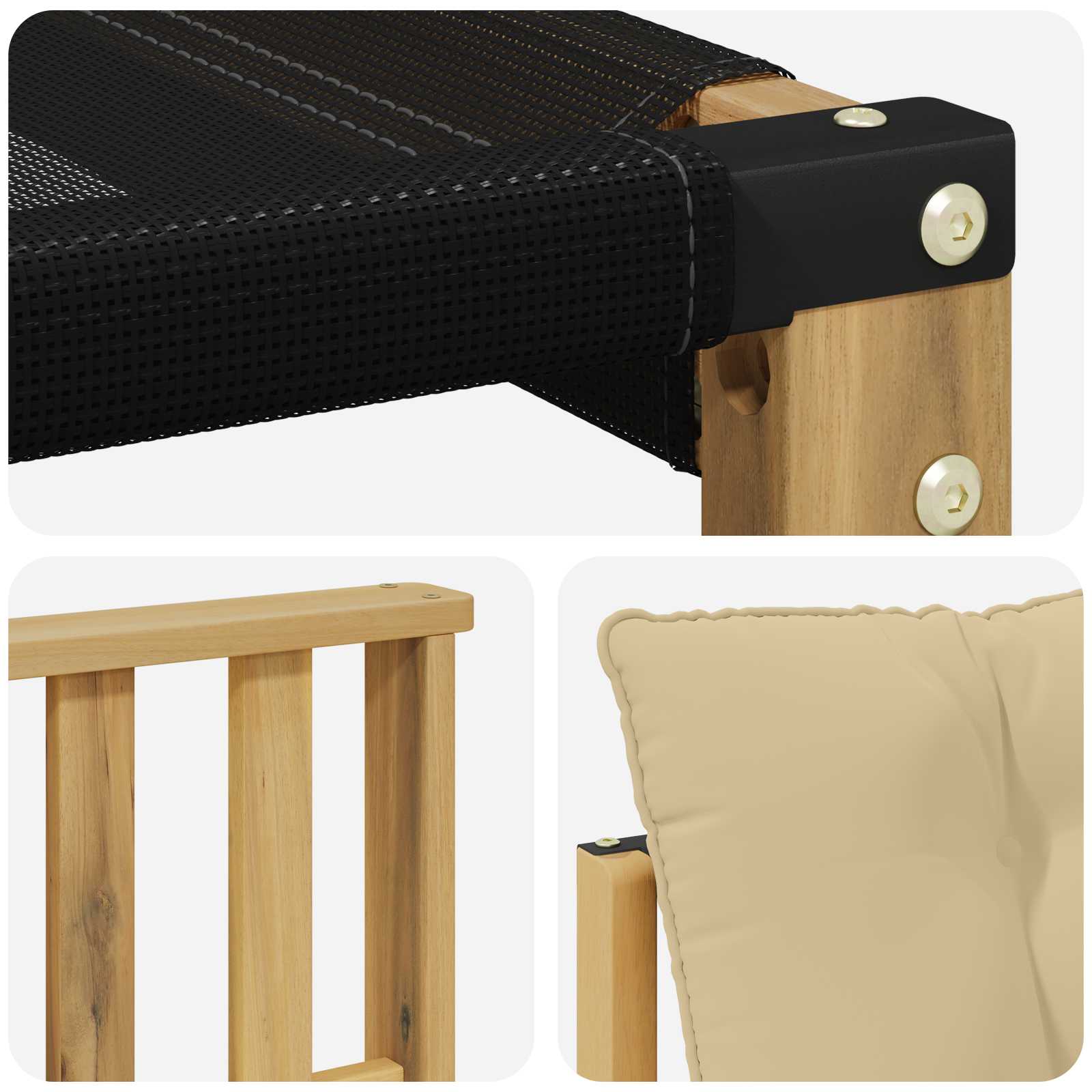 Set vanjskih sofa s jastukom 4 pcs Bijela i bež