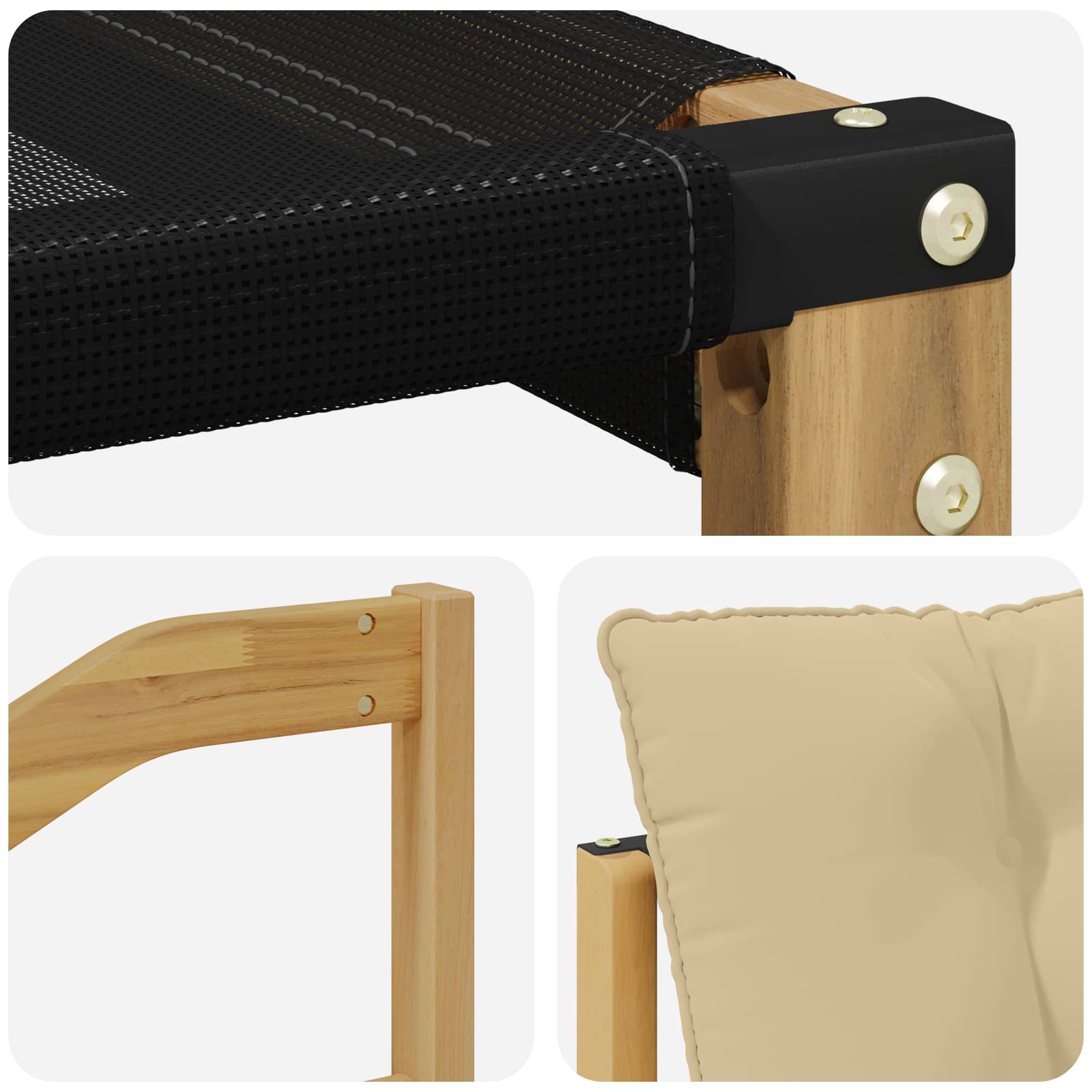Set vanjskih sofa s jastukom 4 pcs Bijela i bež