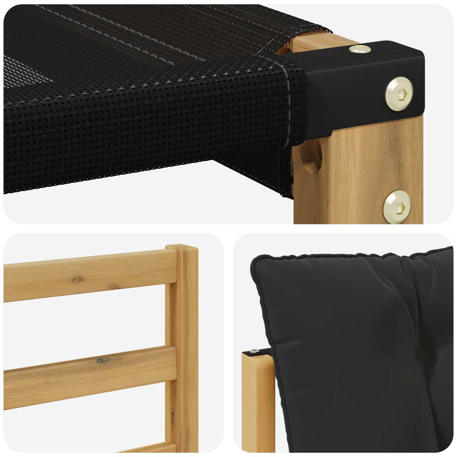 Set vanjskih sofa s jastukom 5 pcs Bijela i crna