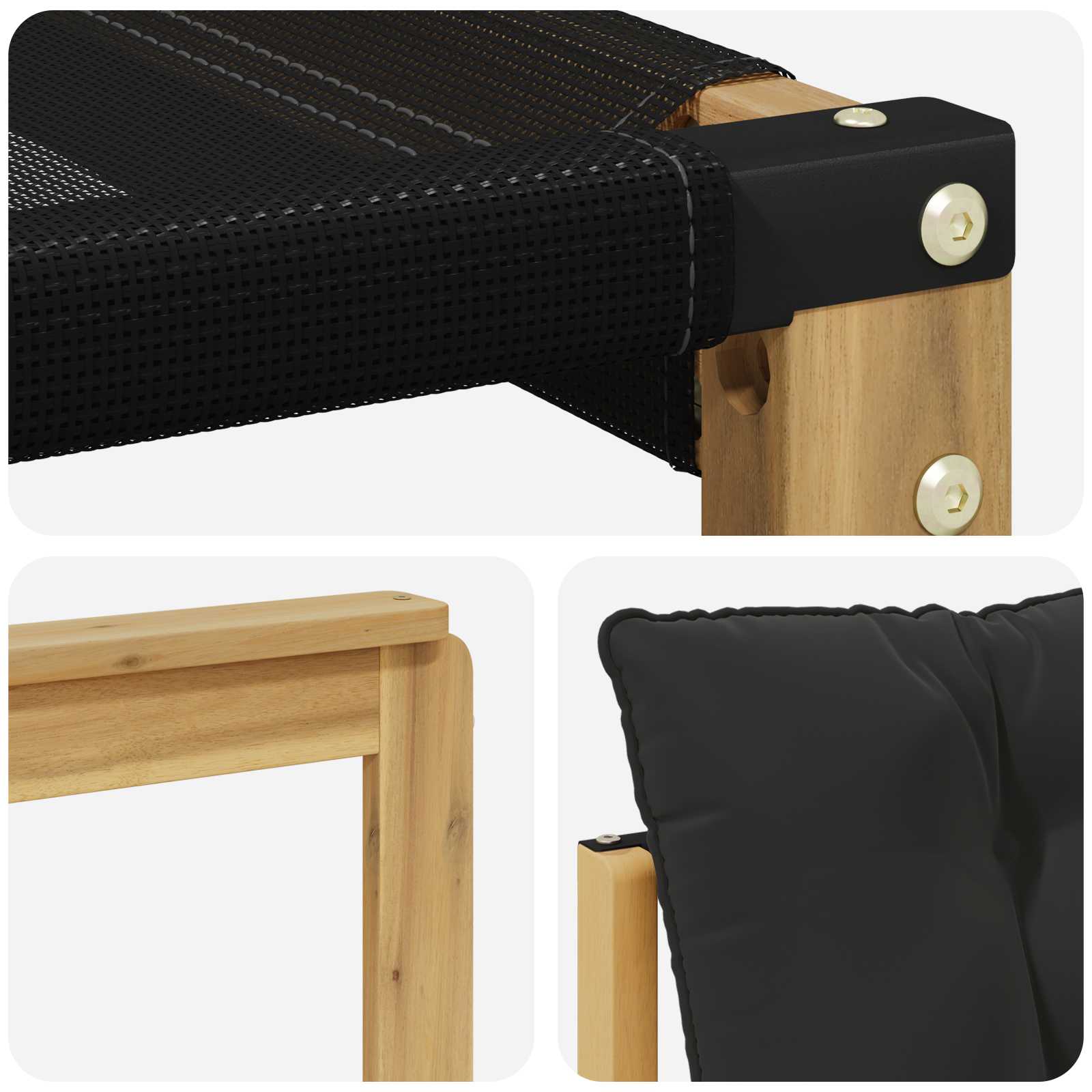 Set vanjskih sofa s jastukom 5 pcs Bijela i crna
