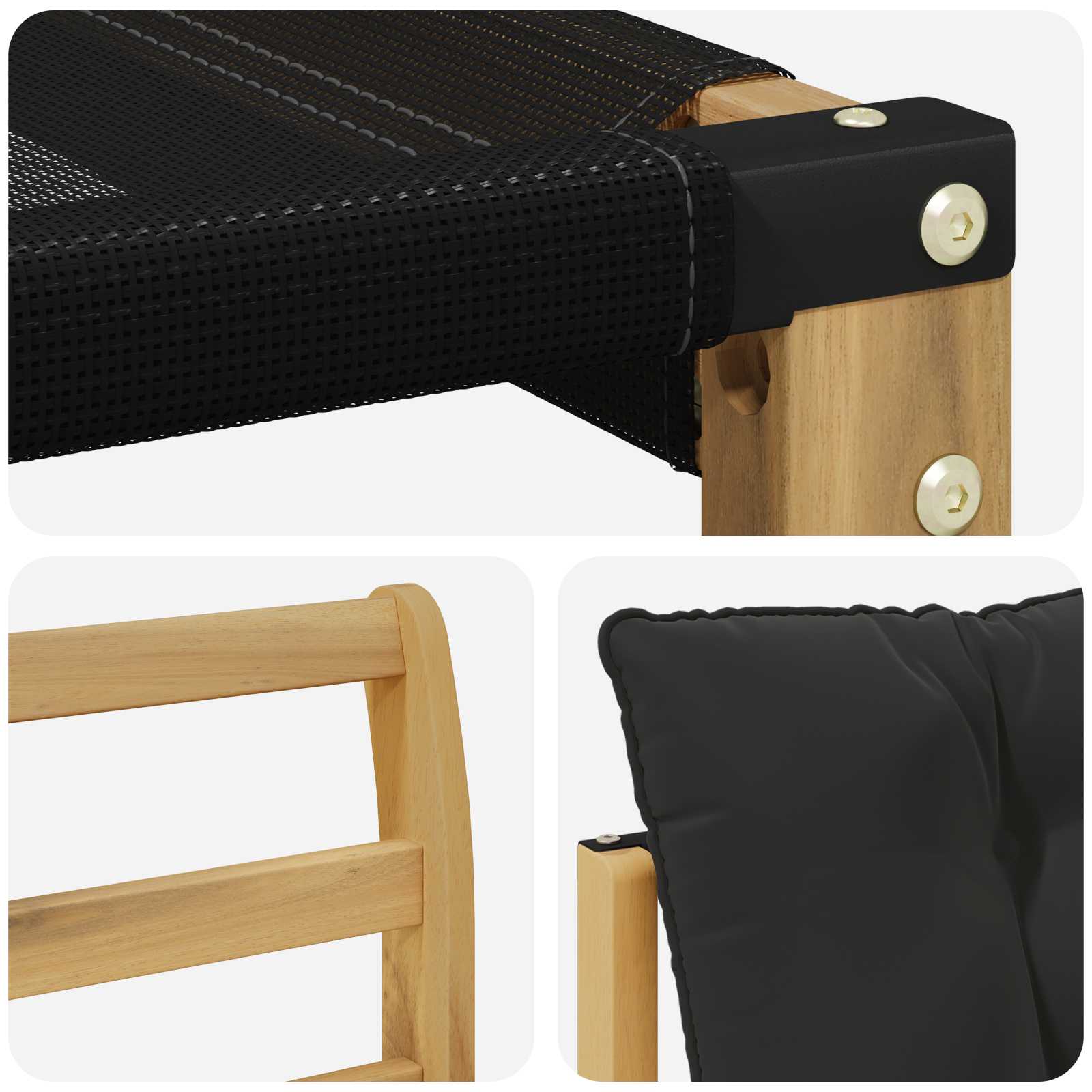 Set vanjskih sofa s jastukom 5 pcs Bijela i crna