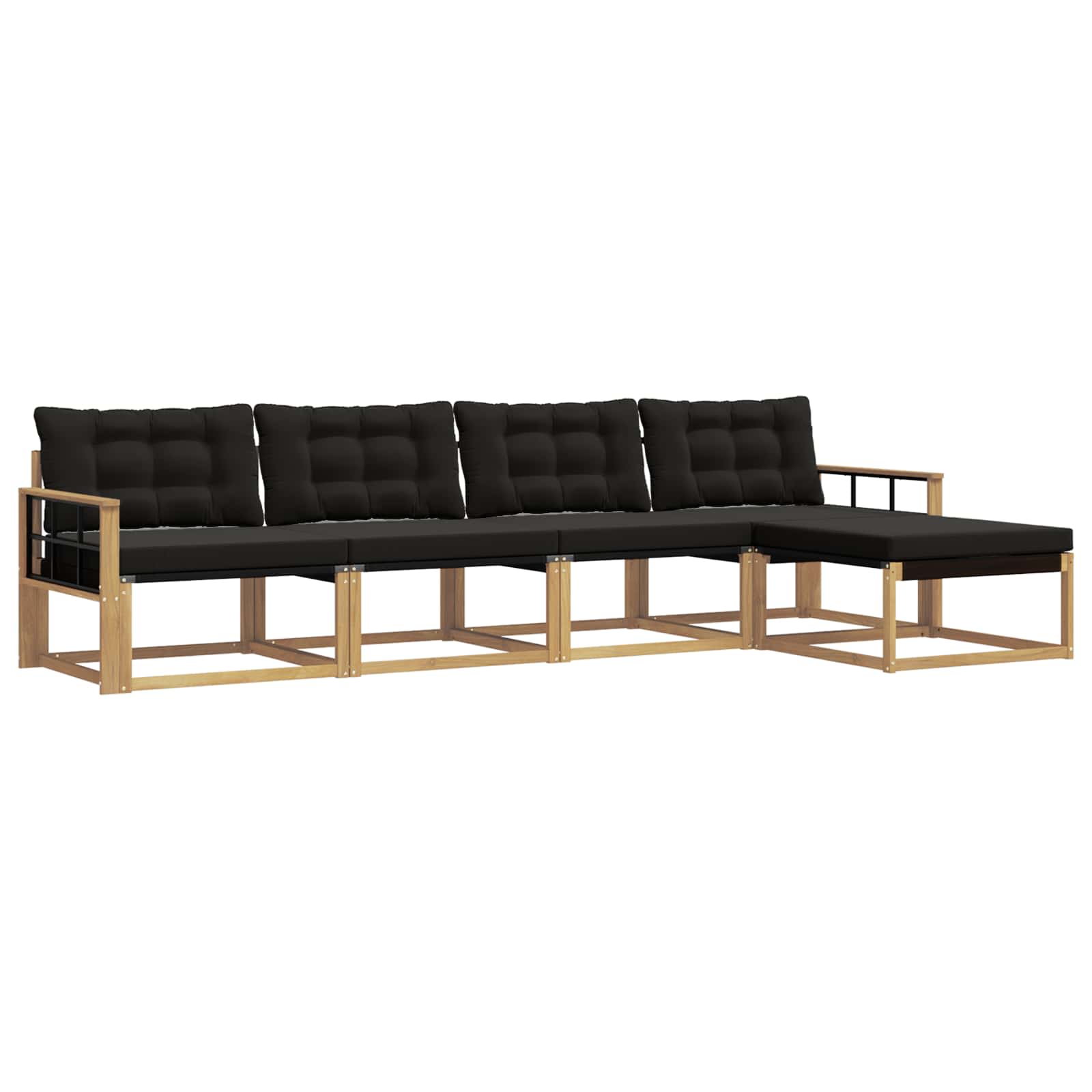 Set vanjskih sofa s jastukom 5 pcs Bijela i crna