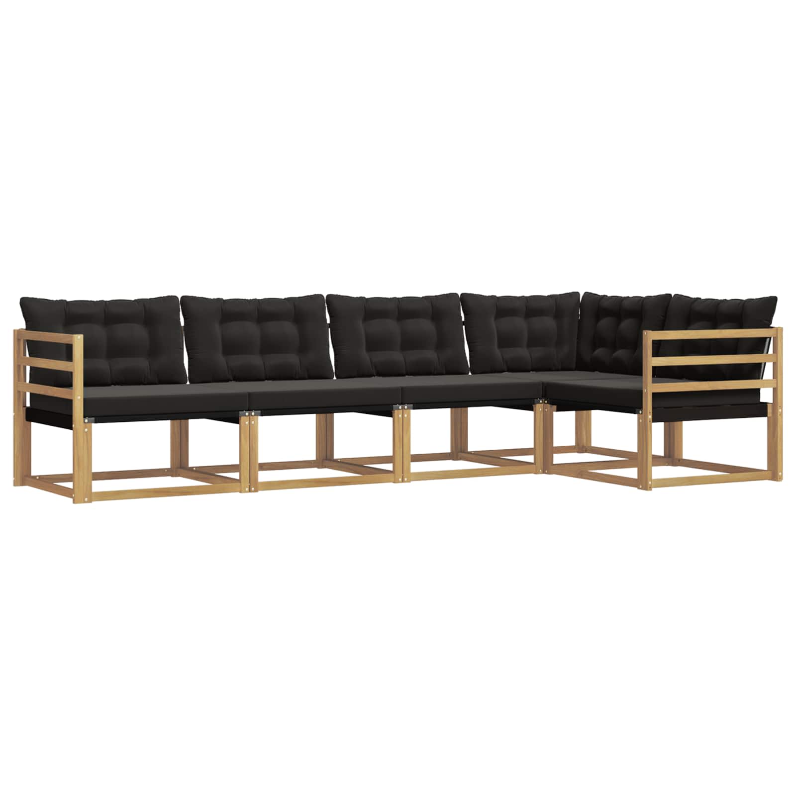 Set vanjskih sofa s jastukom 5 pcs Bijela i crna