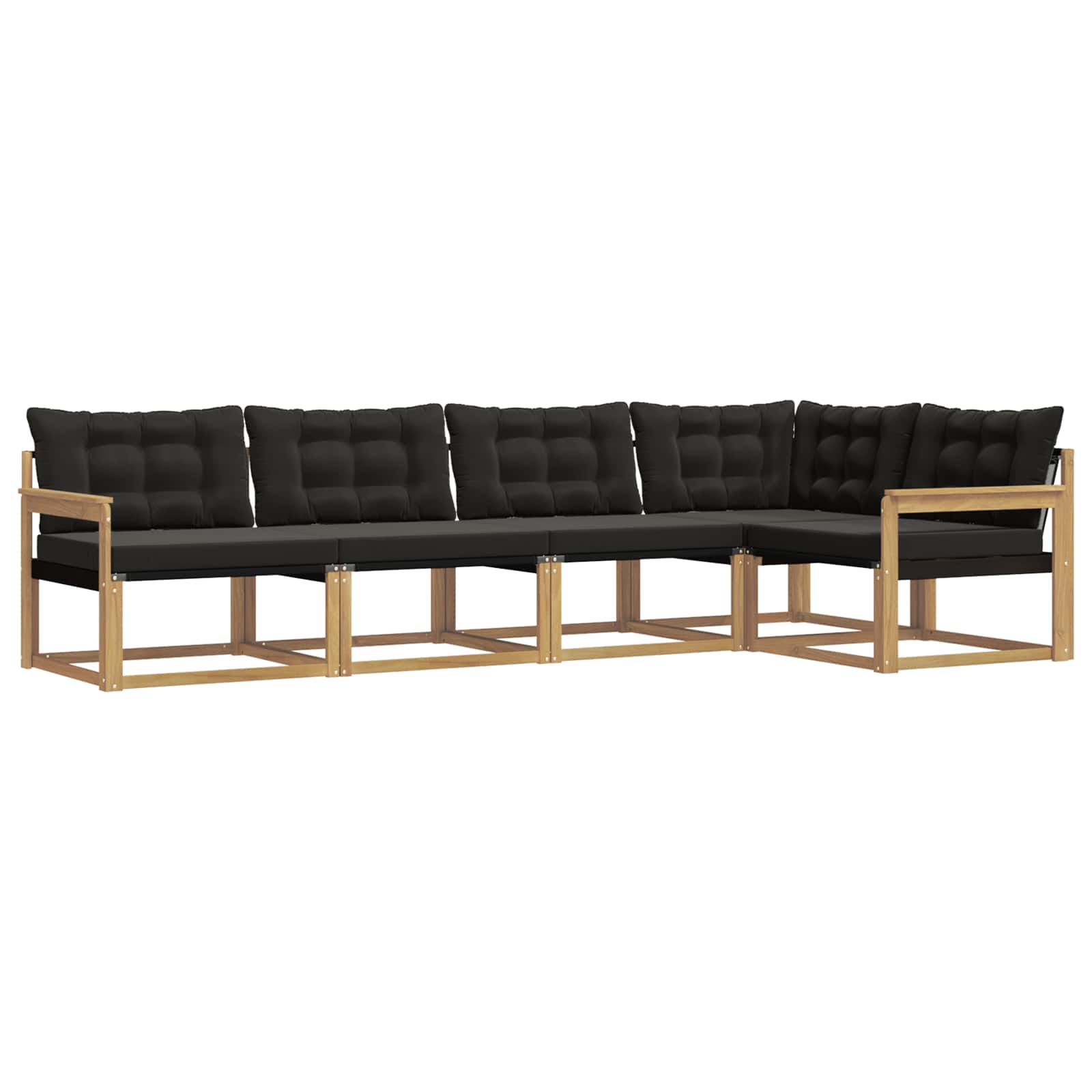Set vanjskih sofa s jastukom 5 pcs Bijela i crna