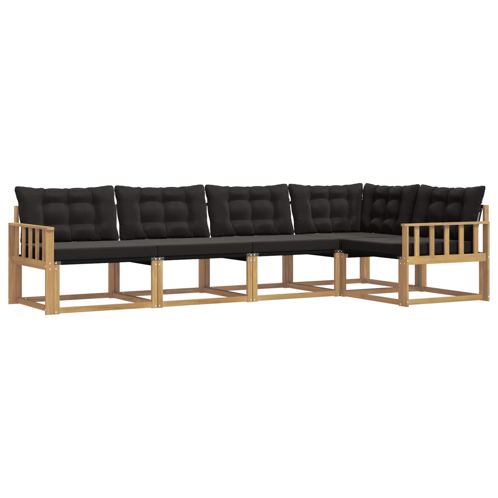 Set vanjskih sofa s jastukom 5 pcs Bijela i crna