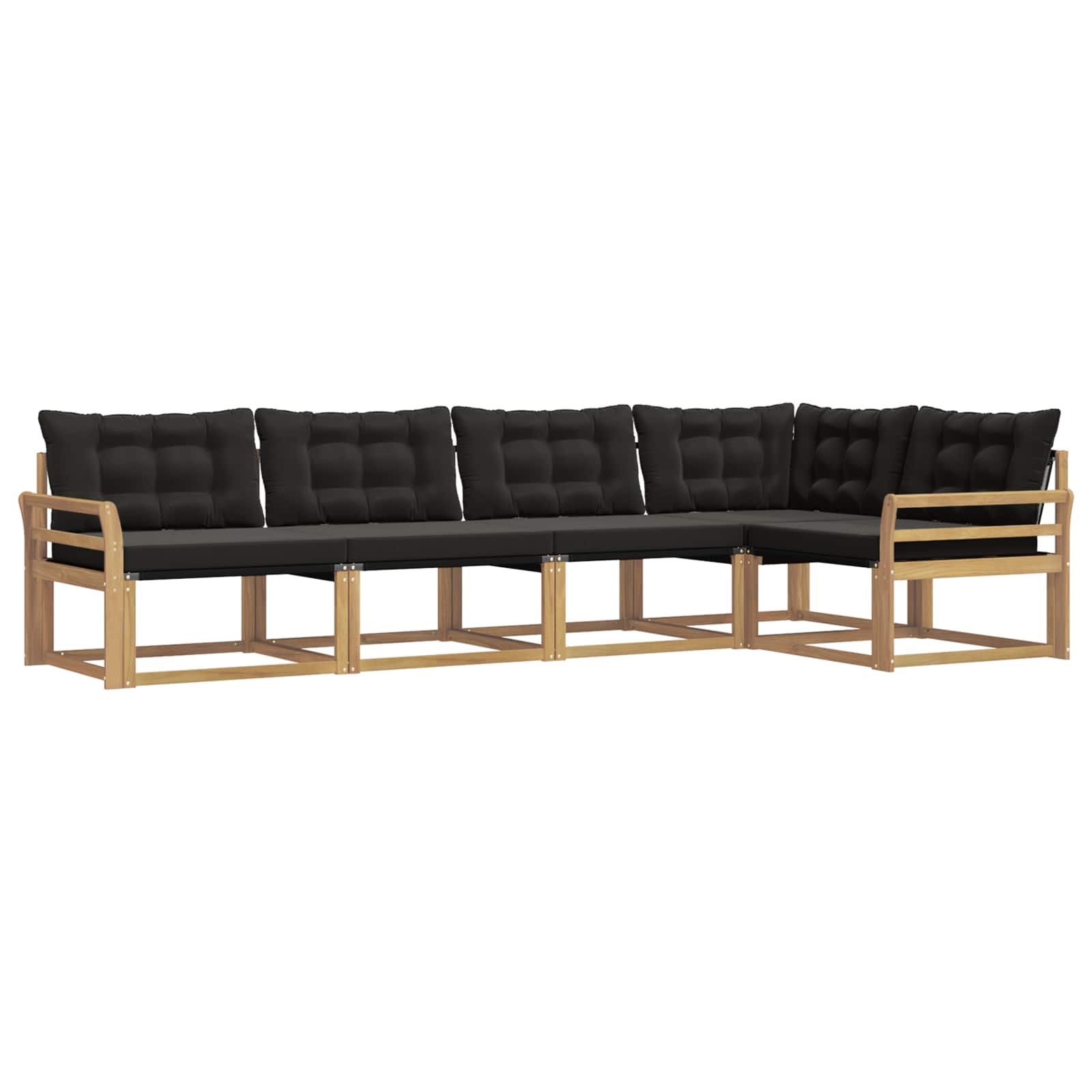 Set vanjskih sofa s jastukom 5 pcs Bijela i crna