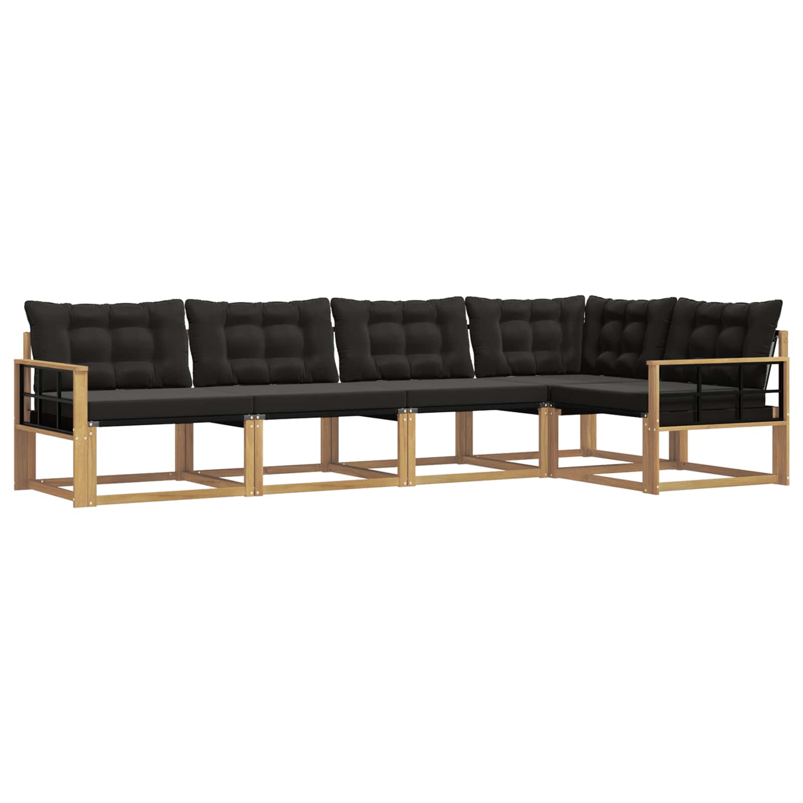 Set vanjskih sofa s jastukom 5 pcs Bijela i crna