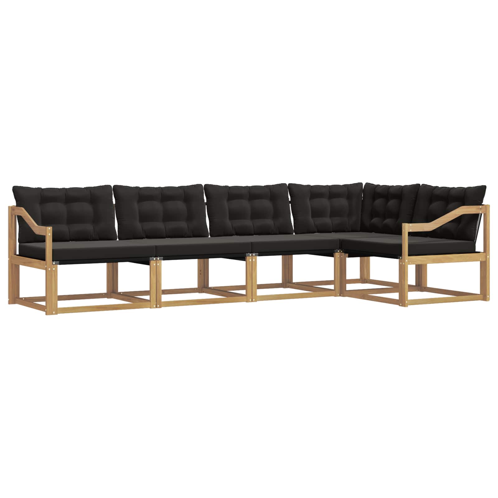 Set vanjskih sofa s jastukom 5 pcs Bijela i crna