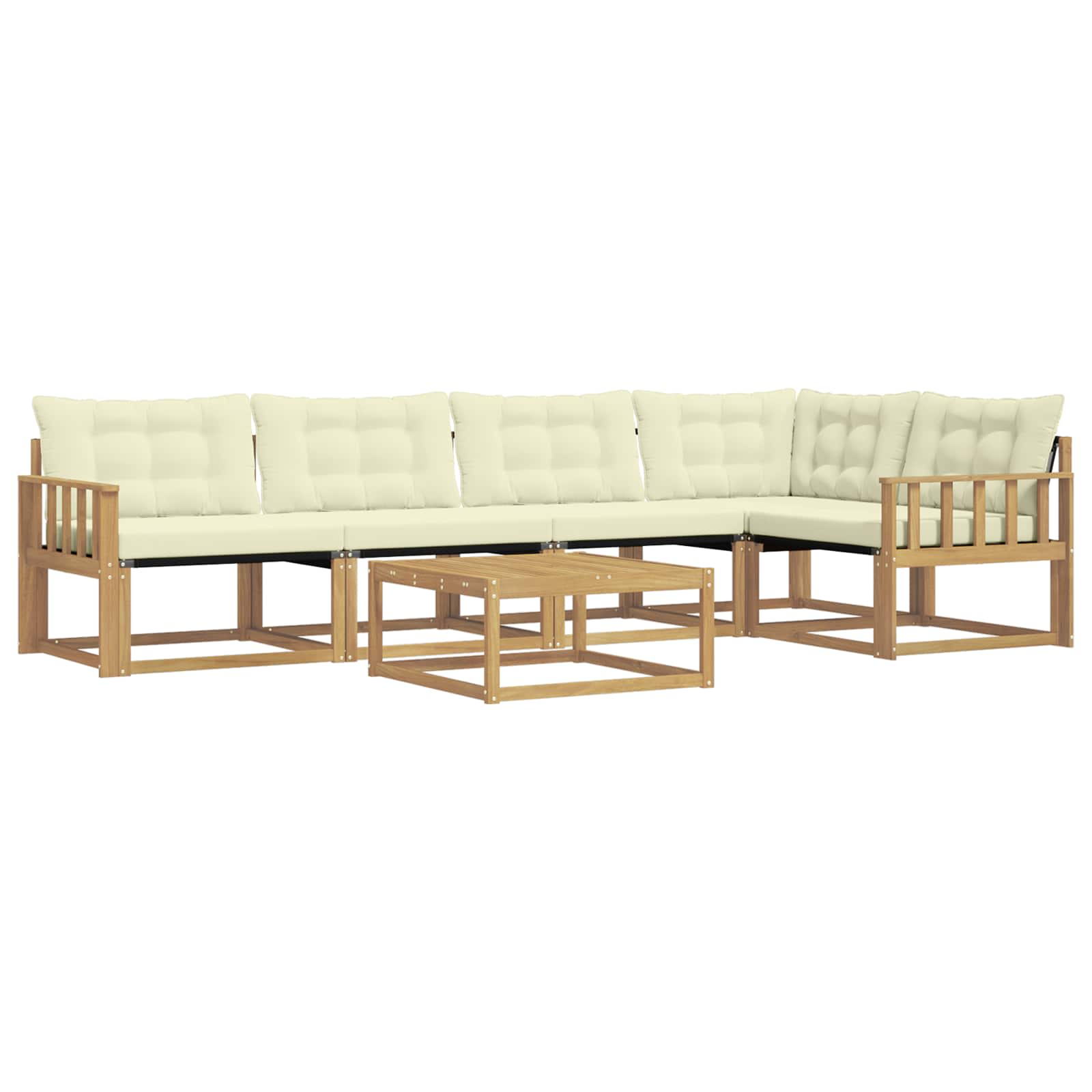 Set vanjskih sofa 6 pcs Bijela i krem