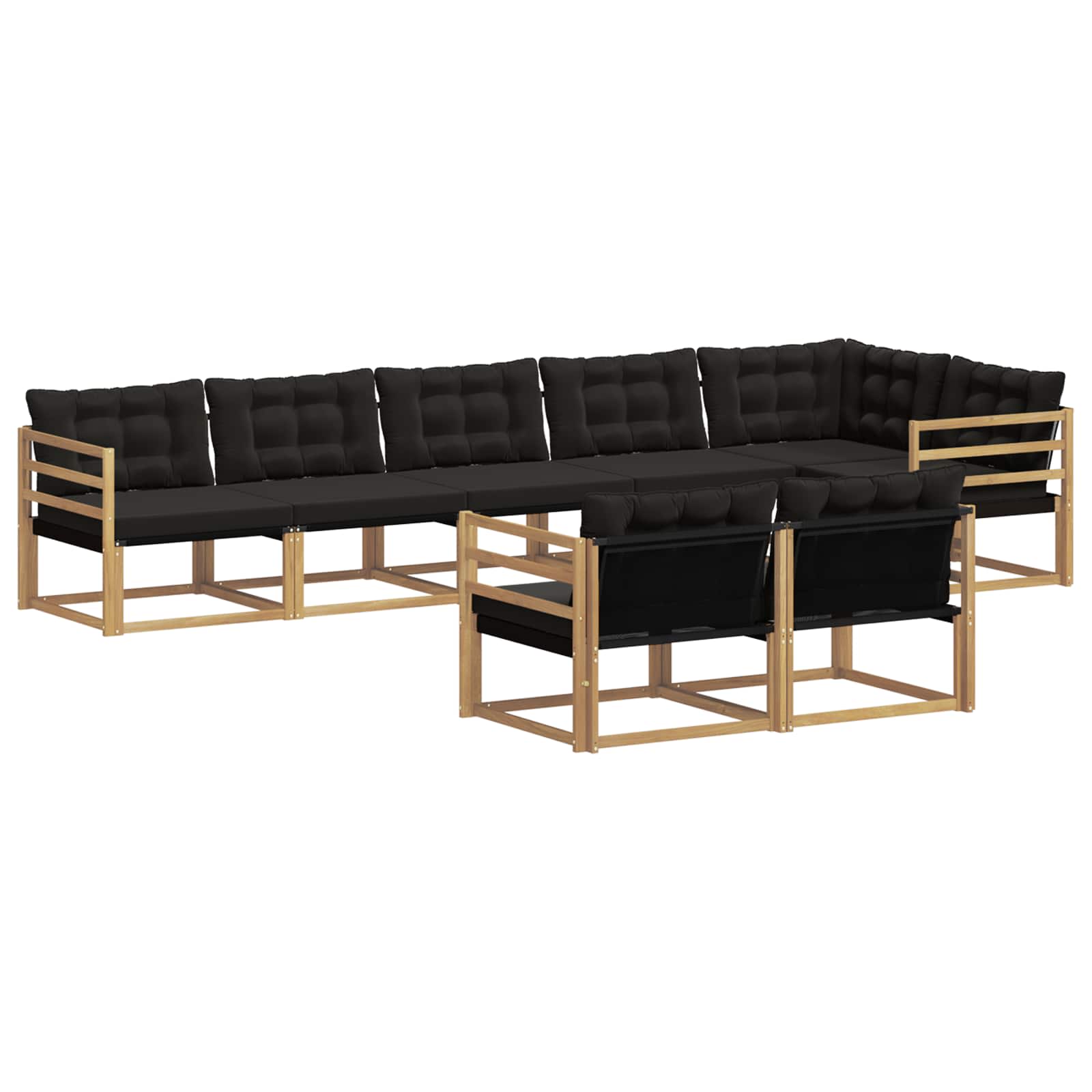 Set vanjskih sofa s jastukom 8 pcs Bijela i crna