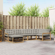 Set vanjskih sofa 6 kom. Bijela i svjetlosiva 327 x 168,5 x 73 cm
