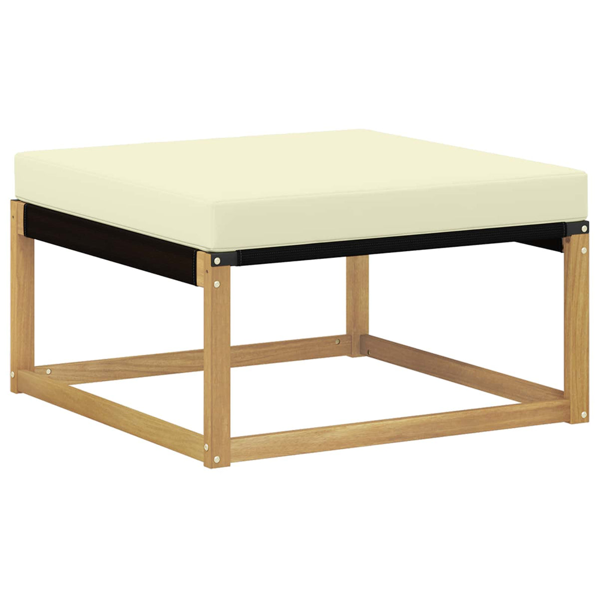 Set vanjskih sofa 7 kom. Bijela i krem Čvrsto drvo akacije 79 x 79 x 37 cm
