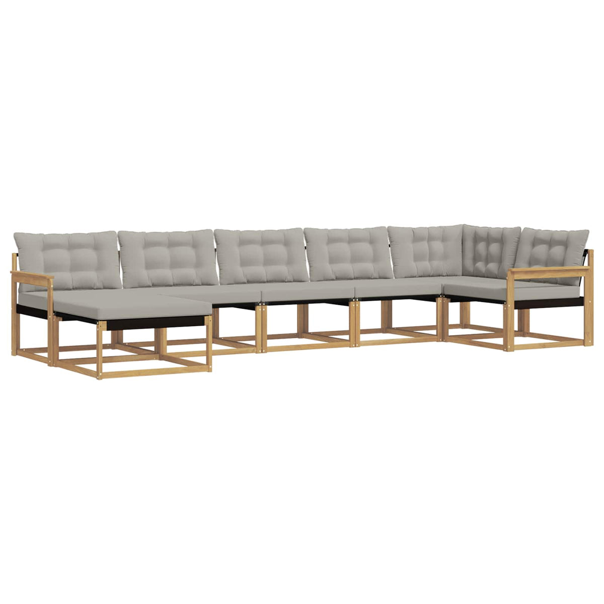 Set vanjskih sofa 7 kom. Bijela i svjetlosiva 406 x 168,5 x 73 cm
