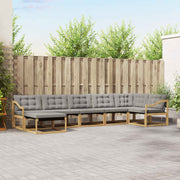 Set vanjskih sofa 7 kom. Bijela i svjetlosiva 404 x 166,5 x 73 cm