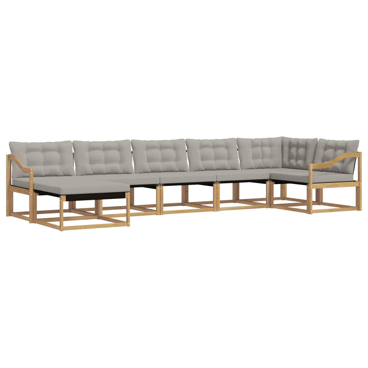 Set vanjskih sofa 7 kom. Bijela i svjetlosiva 404 x 166,5 x 73 cm