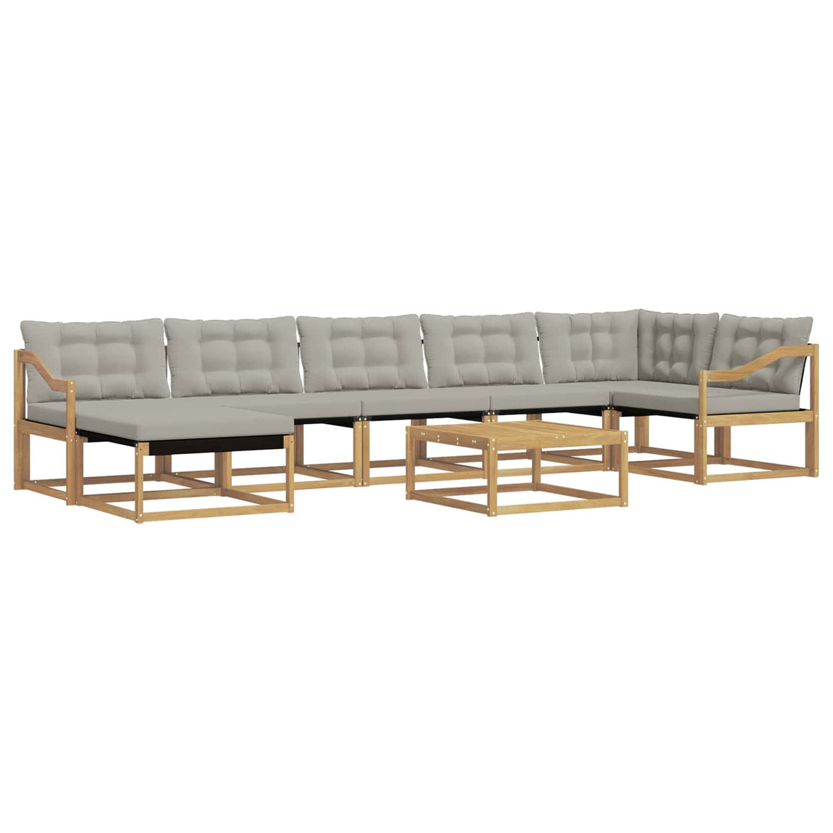 Set vanjskih sofa 8 kom. Bijela i svjetlosiva 79 x 79 x 37 cm