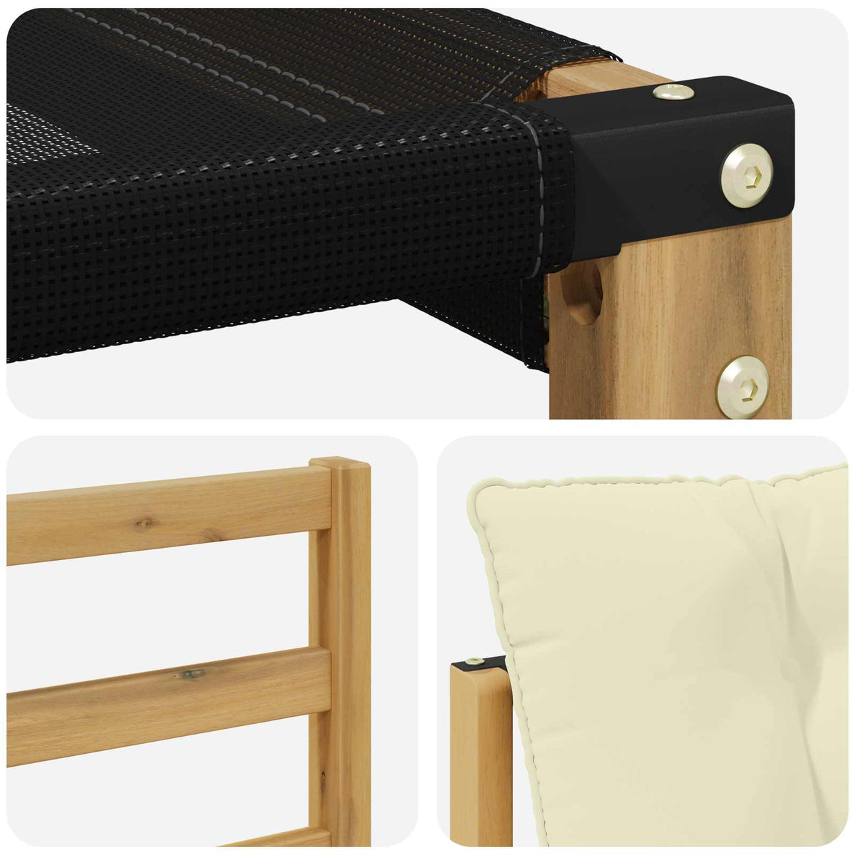 Set vanjskih sofa 6 kom. Bijela i krem Smeđa 325 x 162,5 x 73 cm