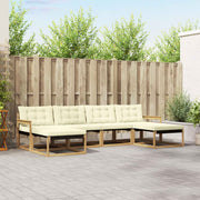Set vanjskih sofa 6 kom. Bijela i krem Smeđa 329 x 162,5 x 73 cm