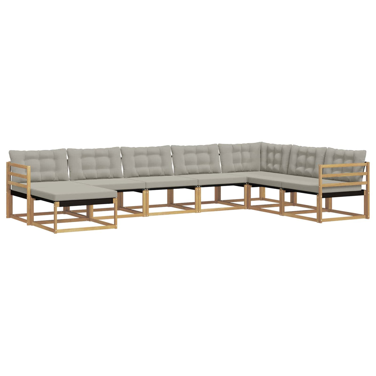 Set vanjskih sofa 8 kom. Bijela i svjetlosiva 404 x 245,5 x 73 cm