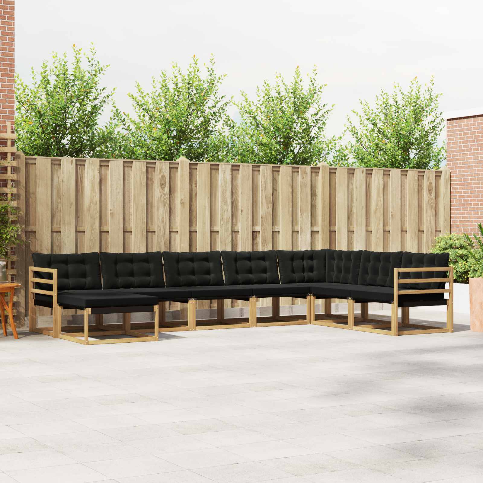 Set vanjskih sofa s jastukom 8 pcs Bijela i crna