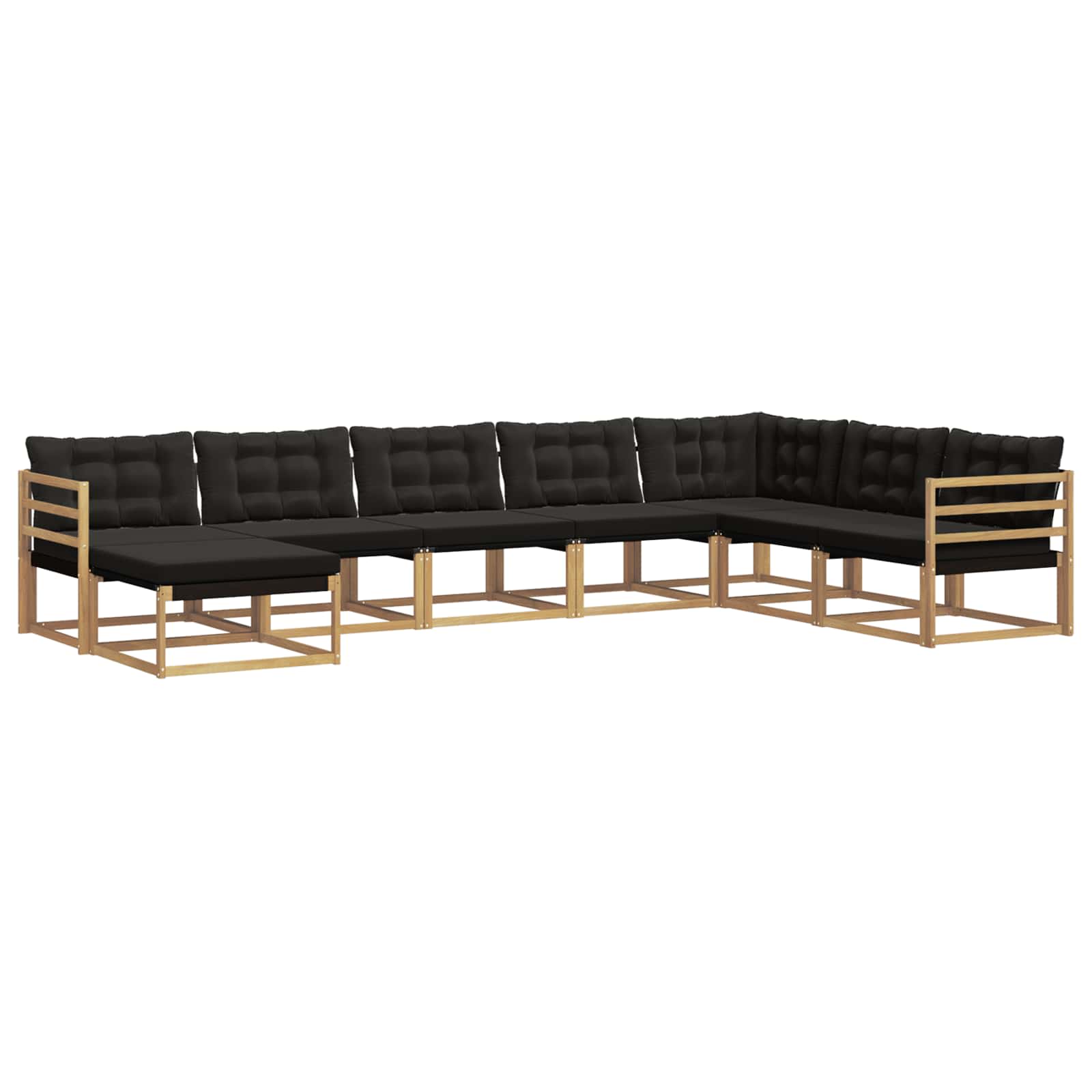 Set vanjskih sofa s jastukom 8 pcs Bijela i crna