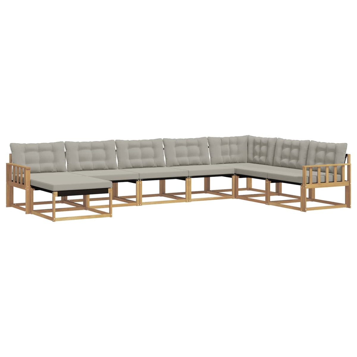 Set vanjskih sofa 8 kom. Bijela i svjetlosiva 406 x 247,5 x 73 cm