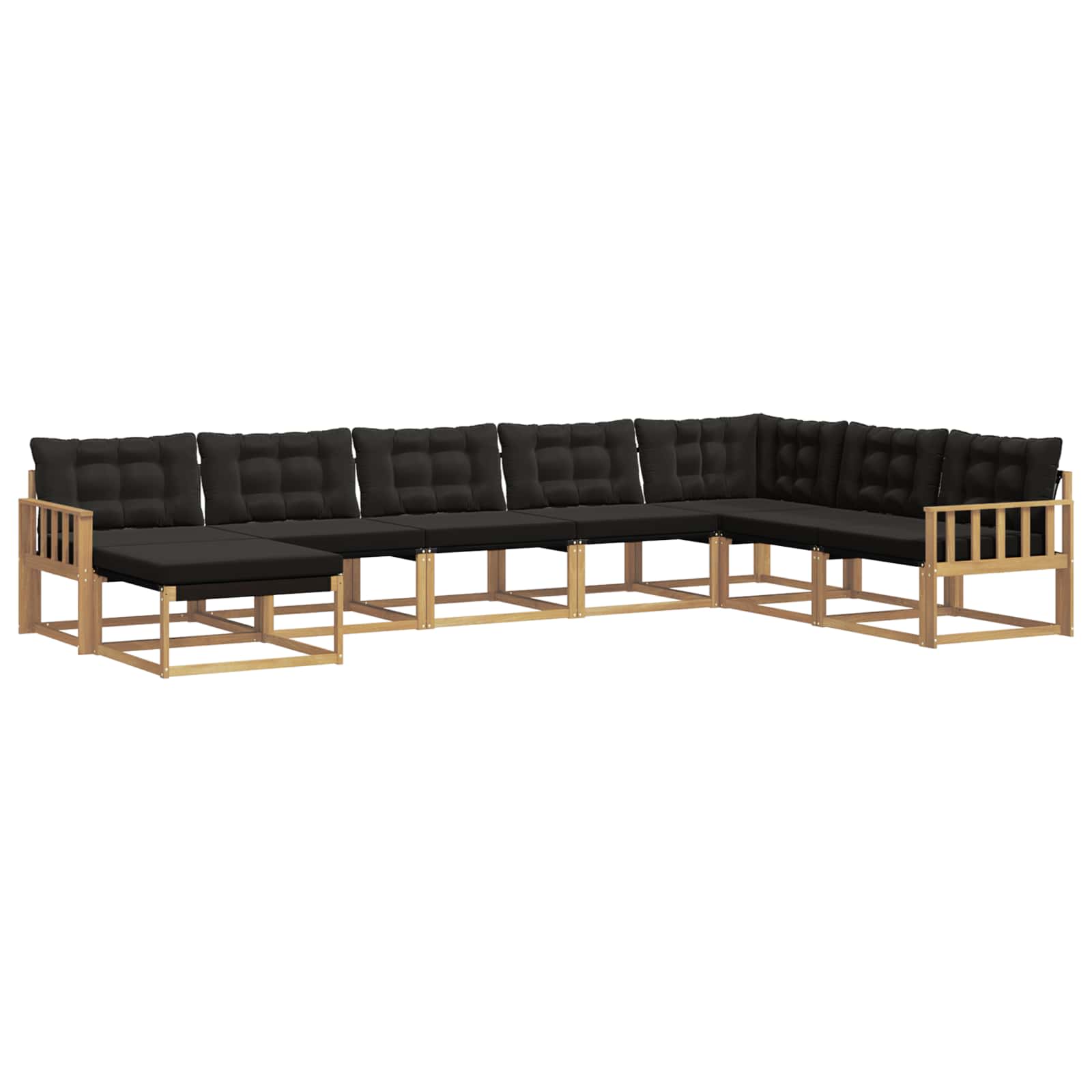 Set vanjskih sofa s jastukom 8 pcs Bijela i crna