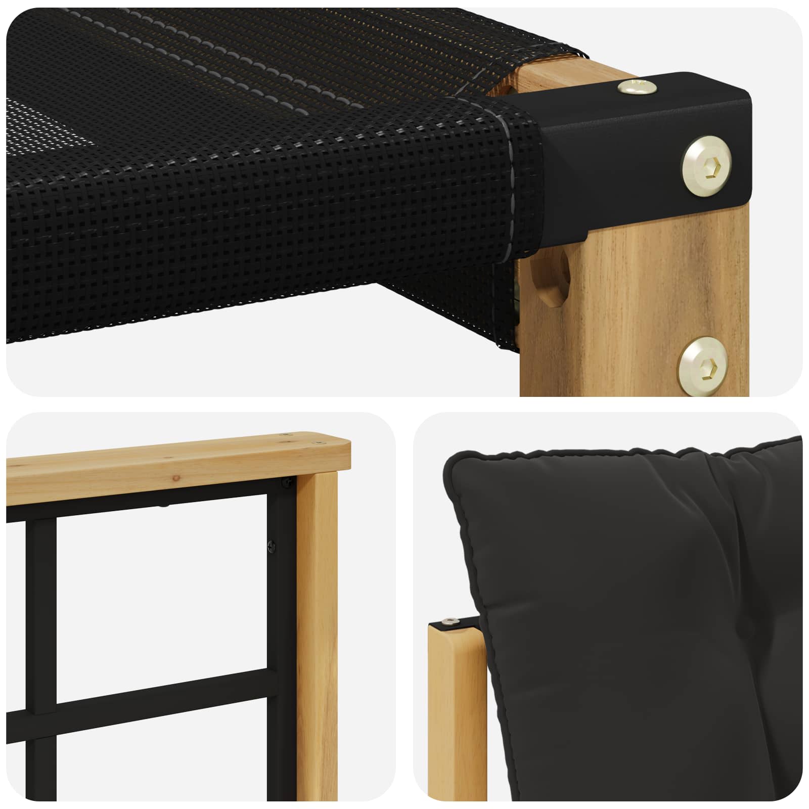 Set vanjskih sofa s jastukom 8 pcs Bijela i crna