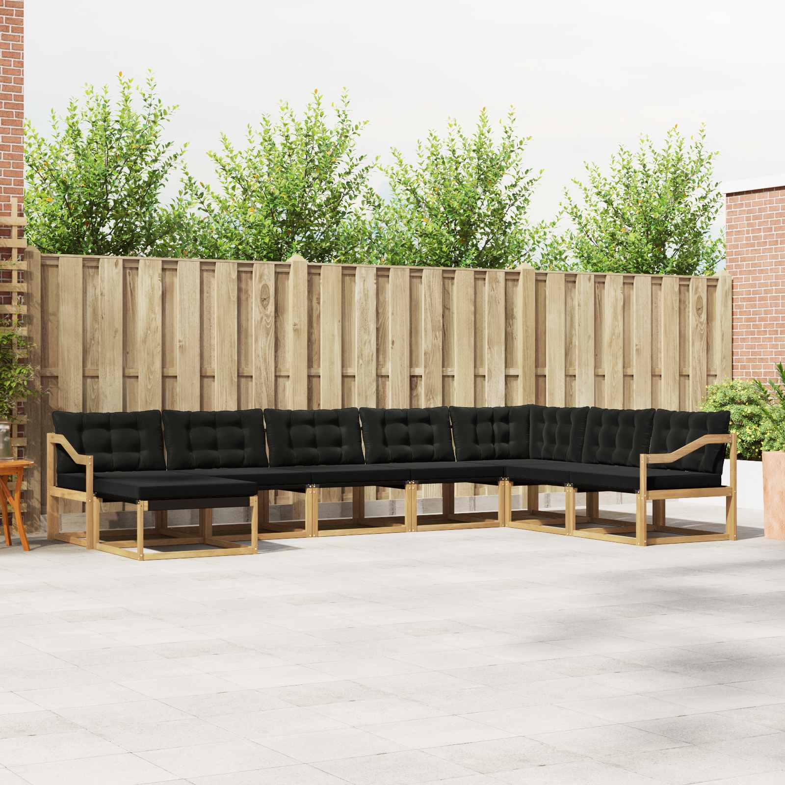Set vanjskih sofa s jastukom 8 pcs Bijela i crna