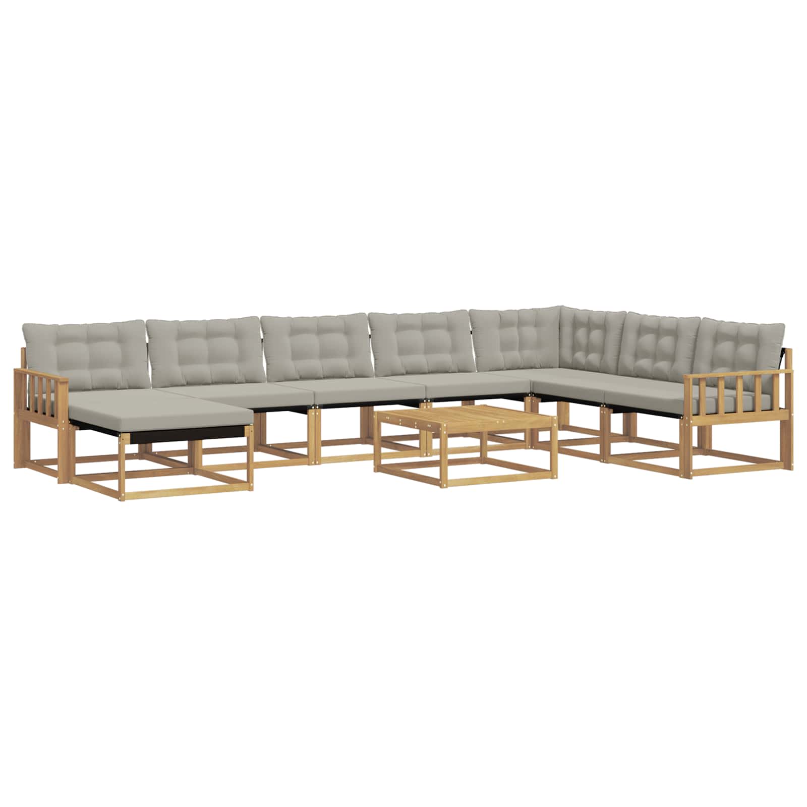 Set vanjskih sofa 9 pcs Bijela i svjetlosiva