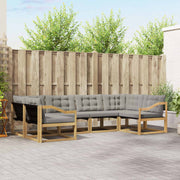Set vanjskih sofa 6 kom. Bijela i svjetlosiva Smeđa 325 x 166,5 x 73 cm