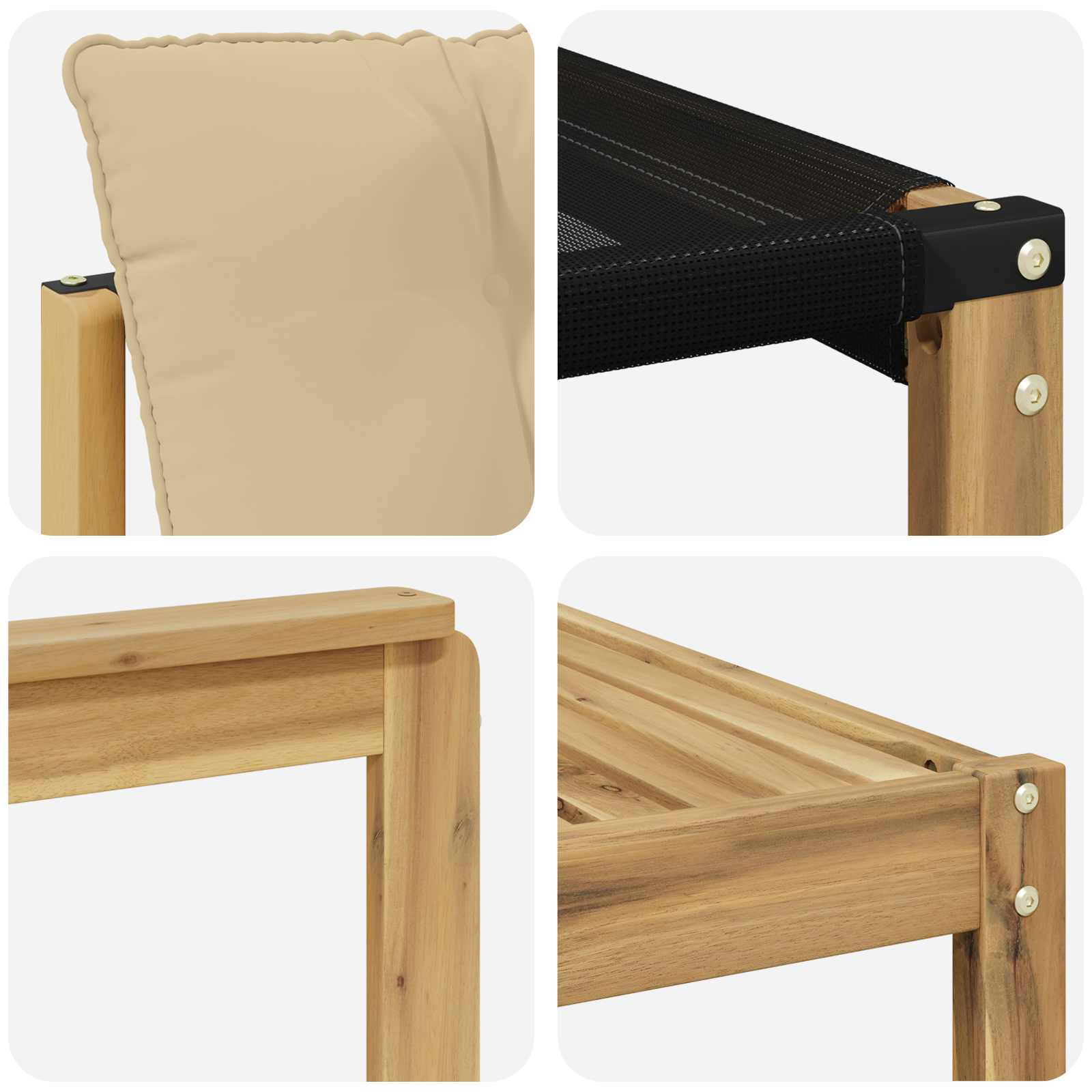 Set vanjskih sofa s jastukom 10 pcs Bijela i bež