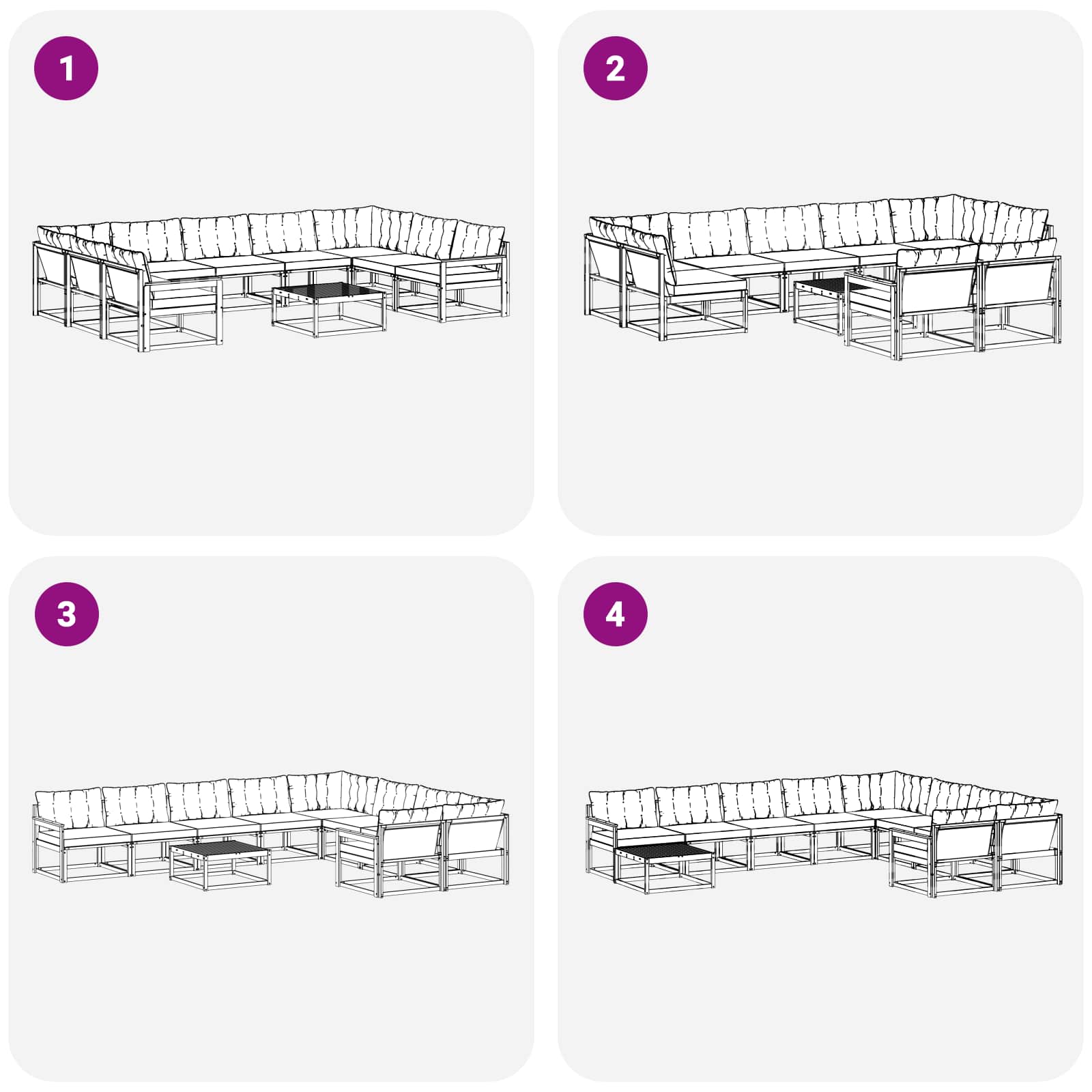 Set vanjskih sofa s jastukom 10 pcs Bijela i bež