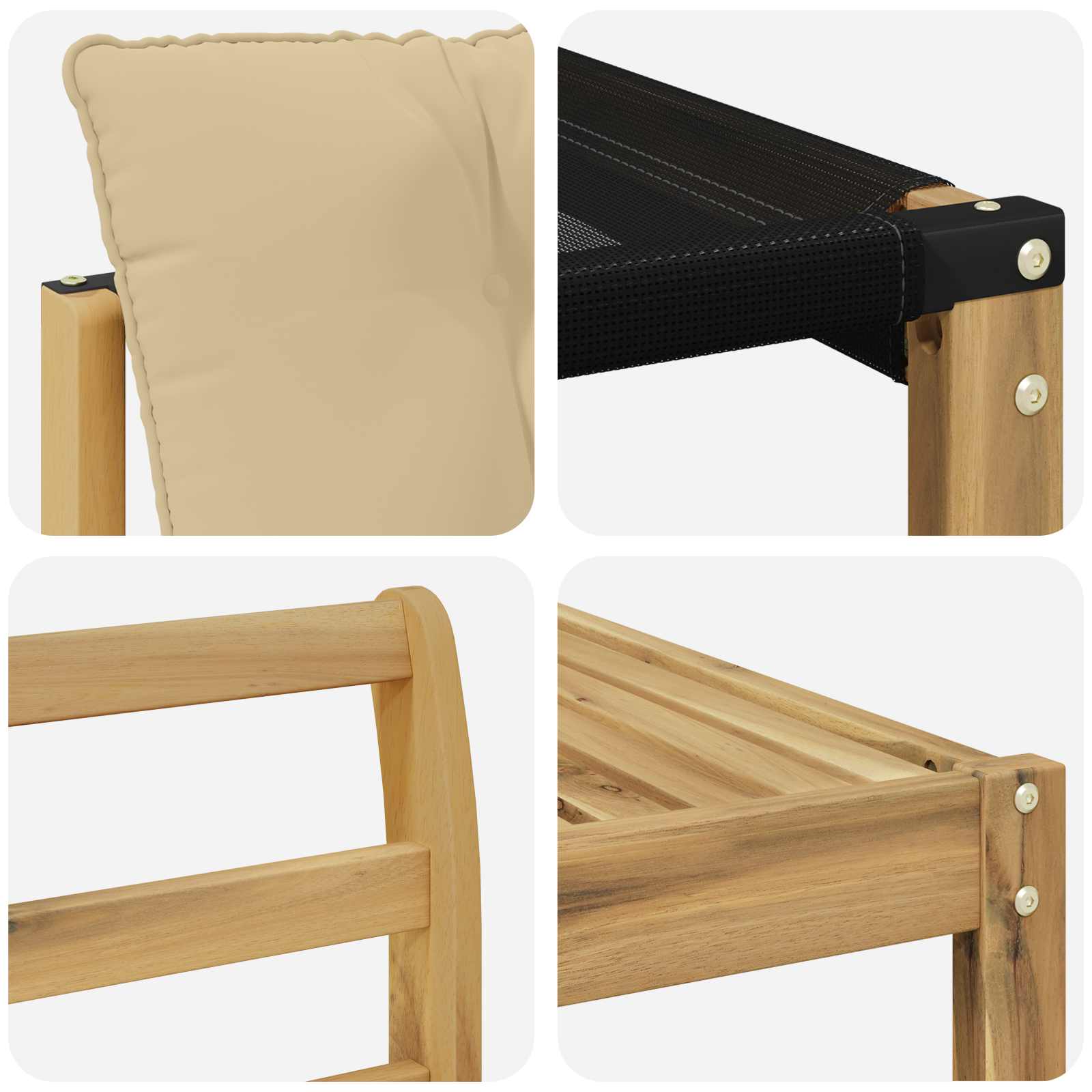 Set vanjskih sofa s jastukom 10 pcs Bijela i bež