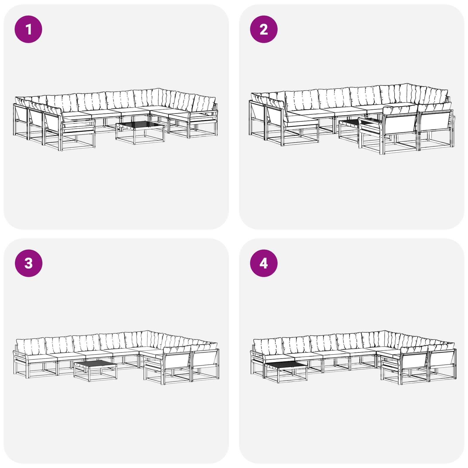 Set vanjskih sofa s jastukom 10 pcs Bijela i bež