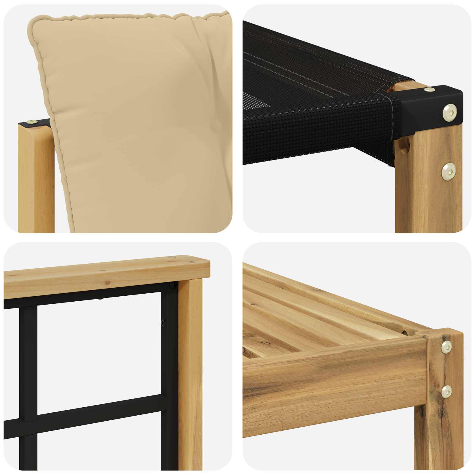 Set vanjskih sofa s jastukom 10 pcs Bijela i bež