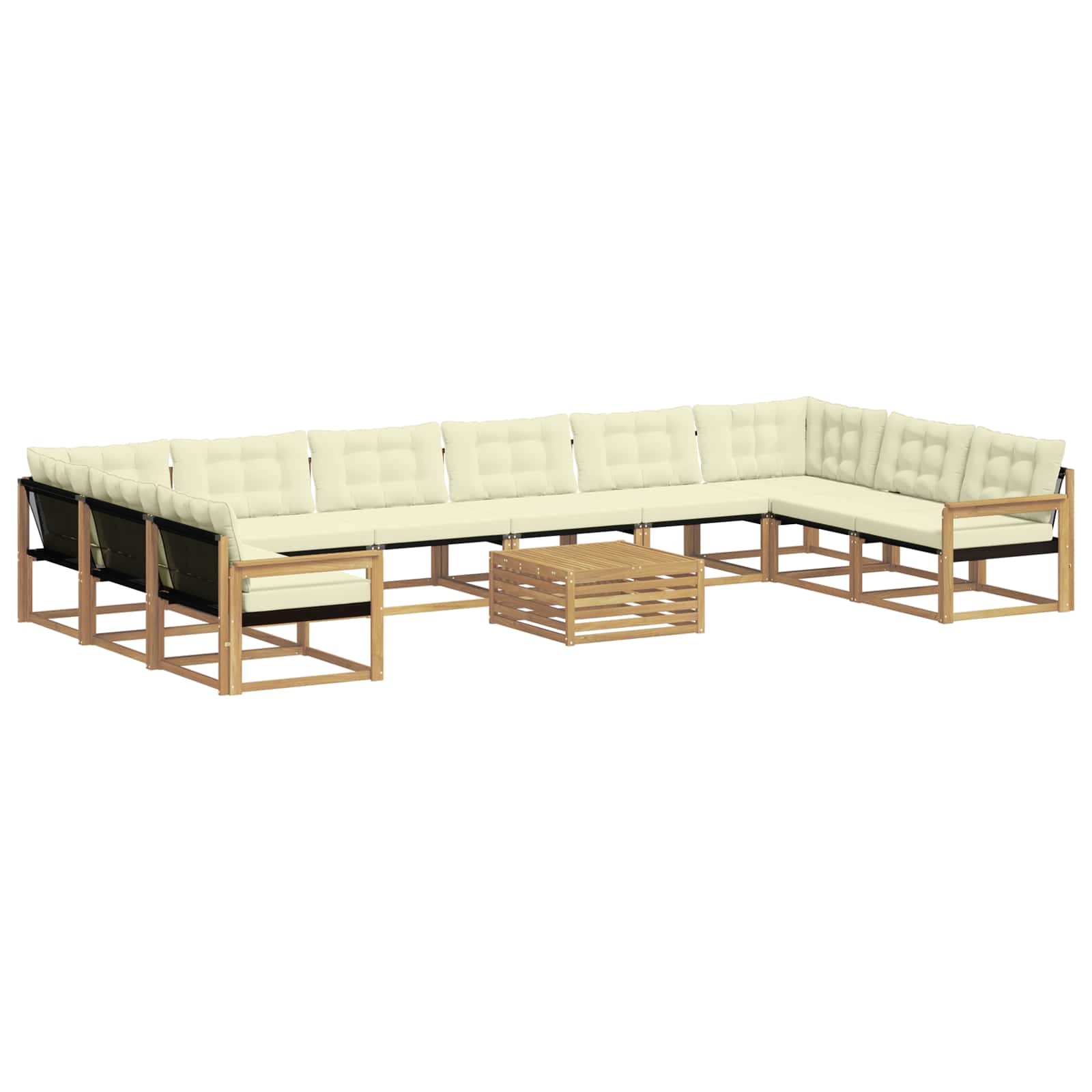 Set vanjskih sofa s jastukom 11 pcs Bijela i krem