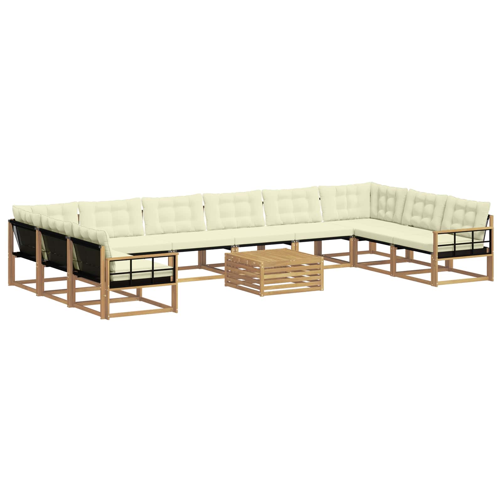 Set vanjskih sofa s jastukom 11 pcs Bijela i krem