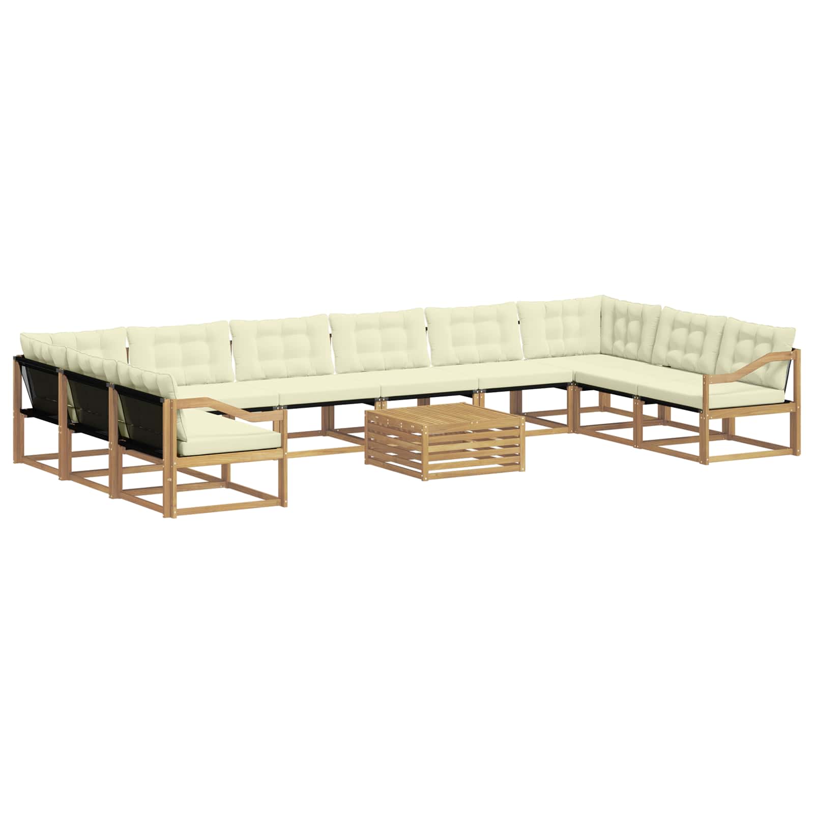 Set vanjskih sofa s jastukom 11 pcs Bijela i krem