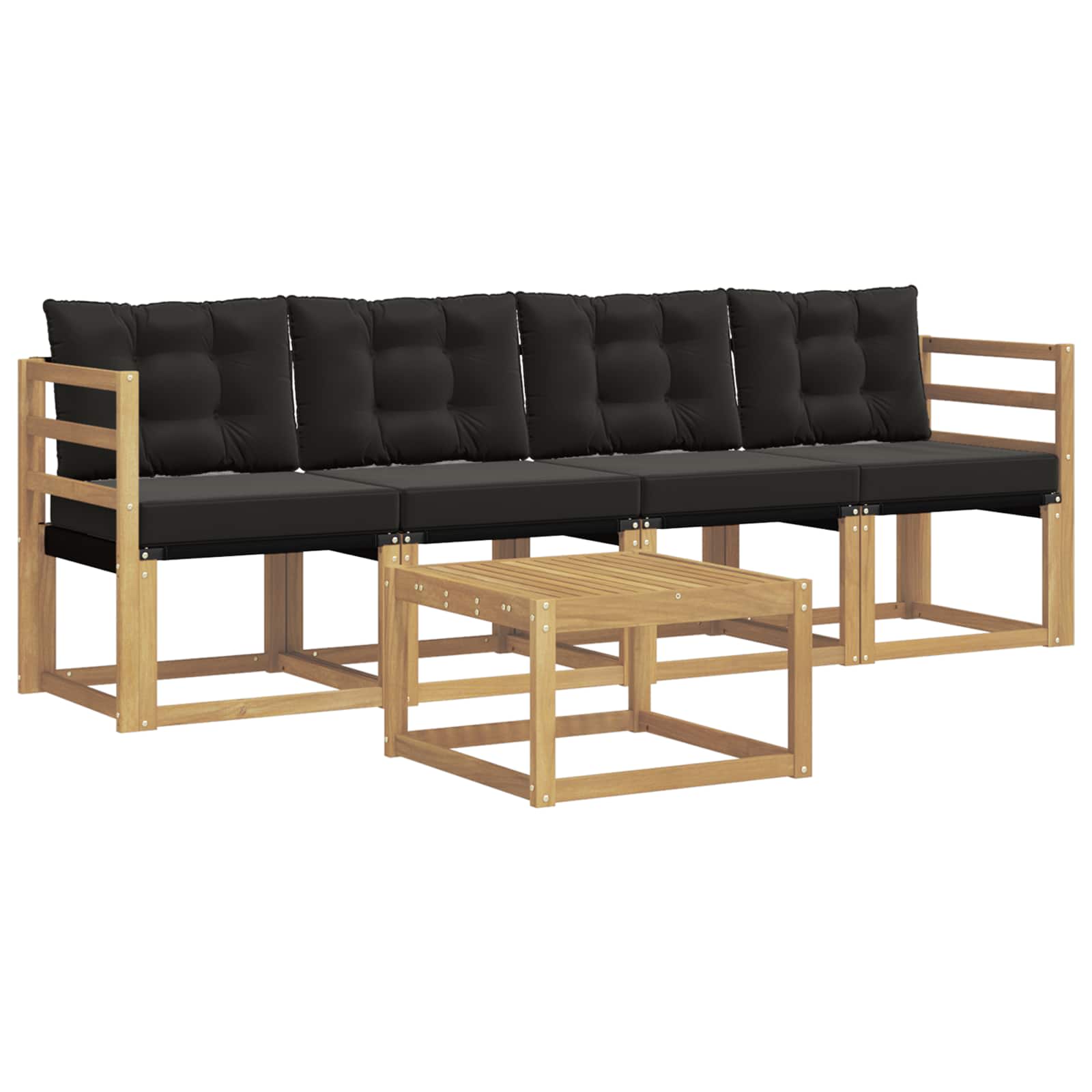 Set vanjskih sofa s jastukom 5 pcs Bijela i crna