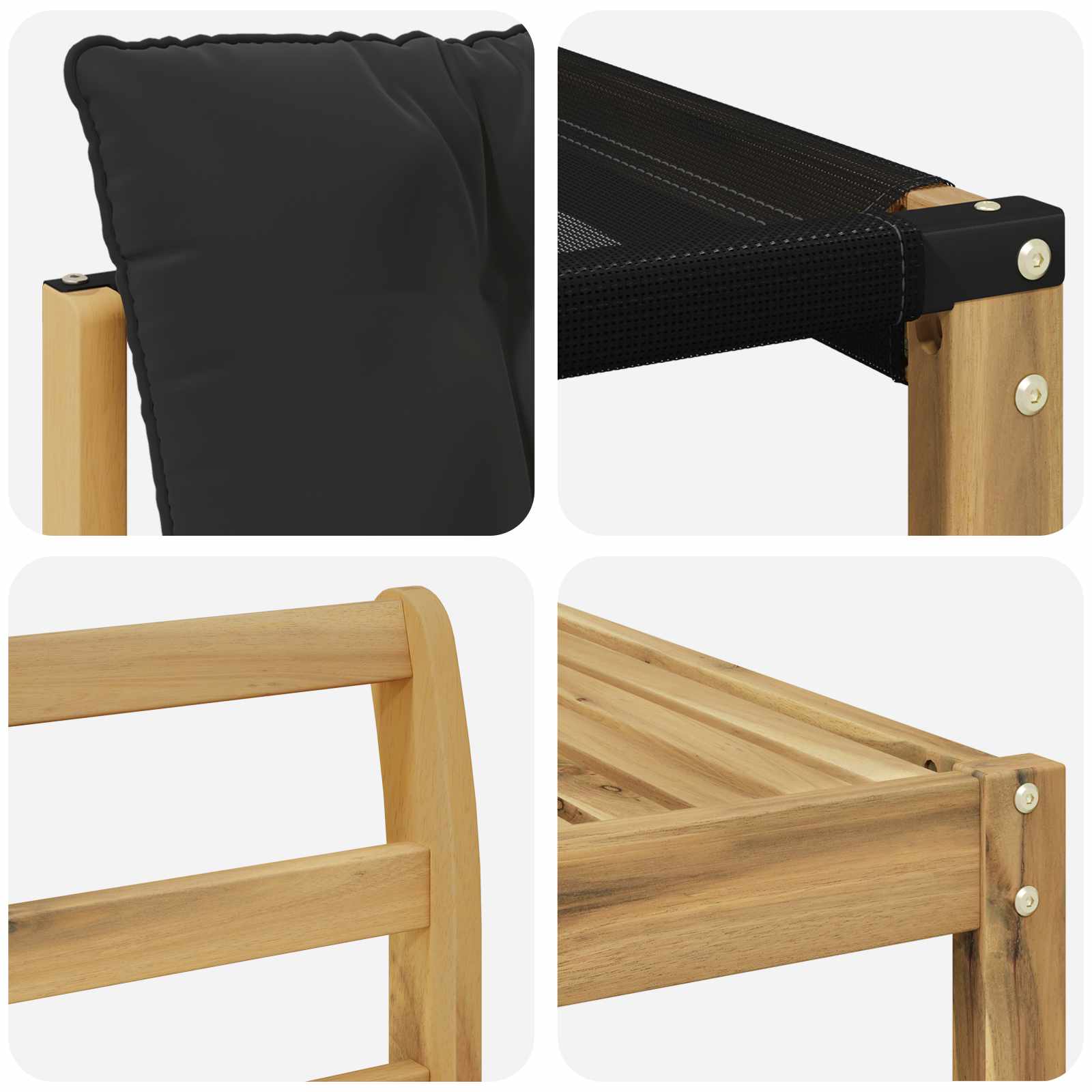 Set vanjskih sofa s jastukom 5 pcs Bijela i crna