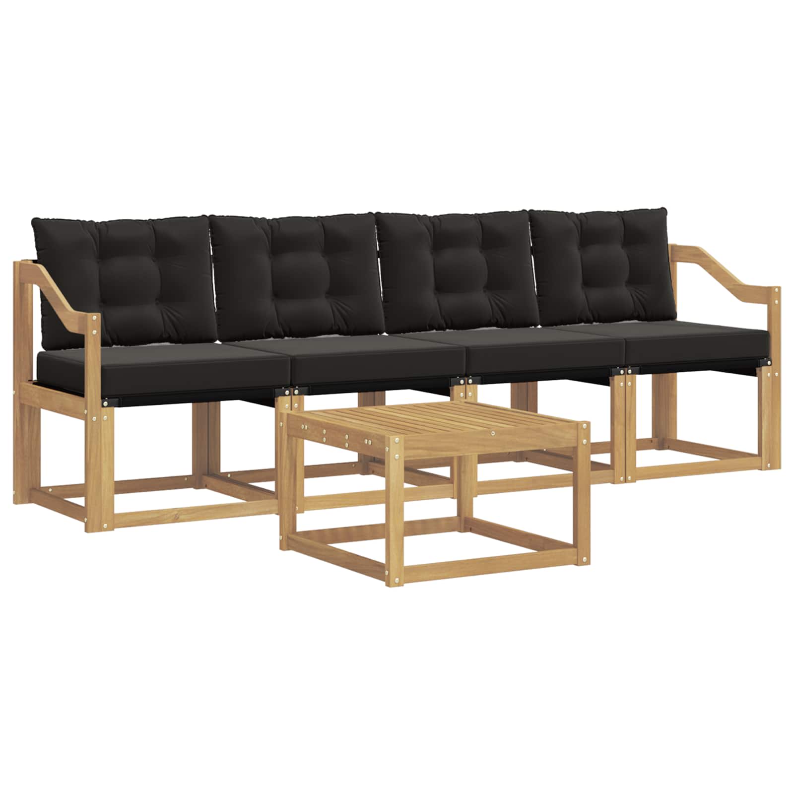 Set vanjskih sofa s jastukom 5 pcs Bijela i crna