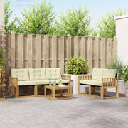 Set vanjskih sofa 6 kom. Bijela i krem Smeđa 59 x 59 x 37 cm