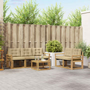 Set vanjskih sofa 6 kom. Bijela i bež Smeđa 59 x 59 x 37 cm