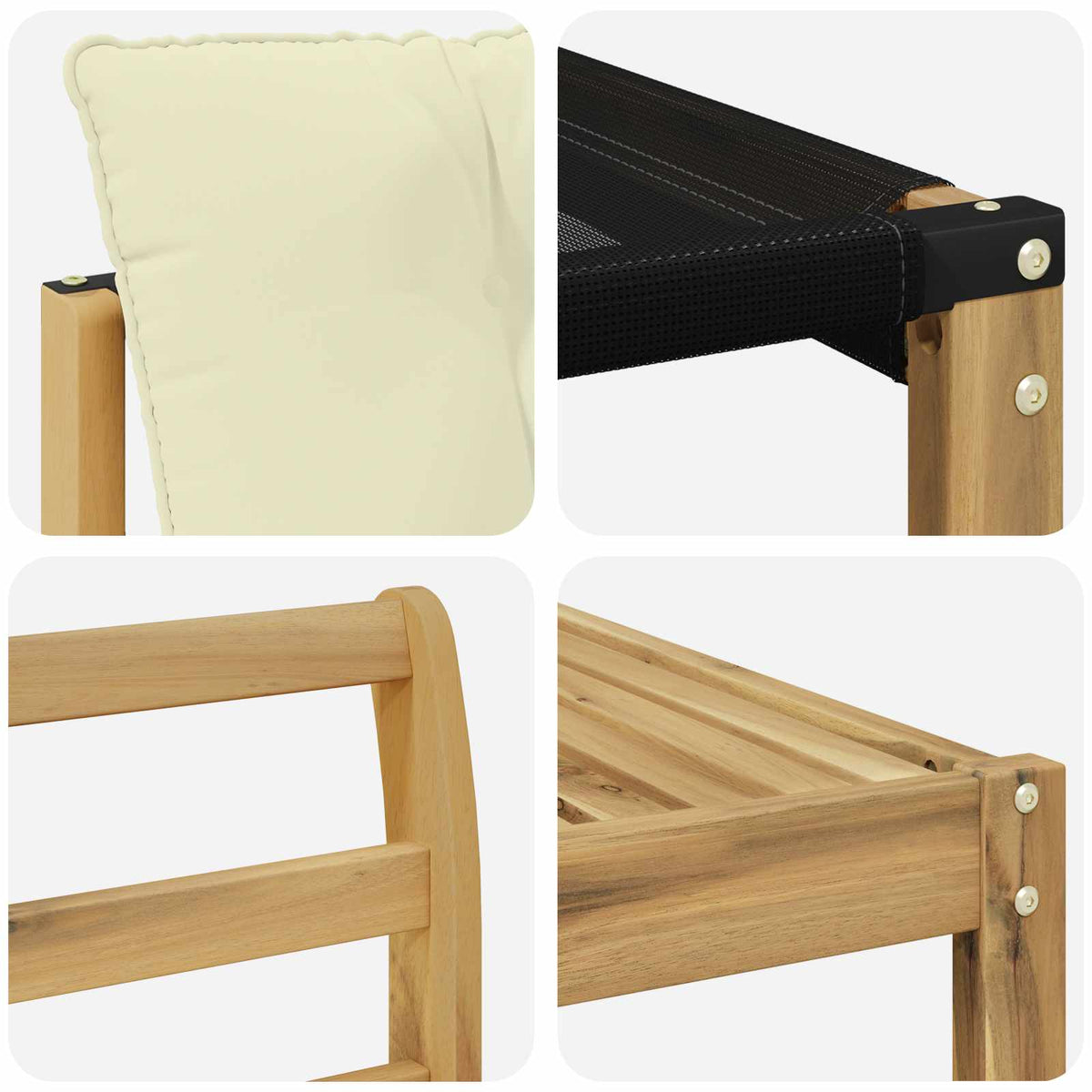Set vanjskih sofa 7 kom. Bijela i krem Smeđa 59 x 59 x 37 cm
