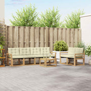 Set vanjskih sofa 7 kom. Bijela i krem Smeđa 59 x 59 x 37 cm