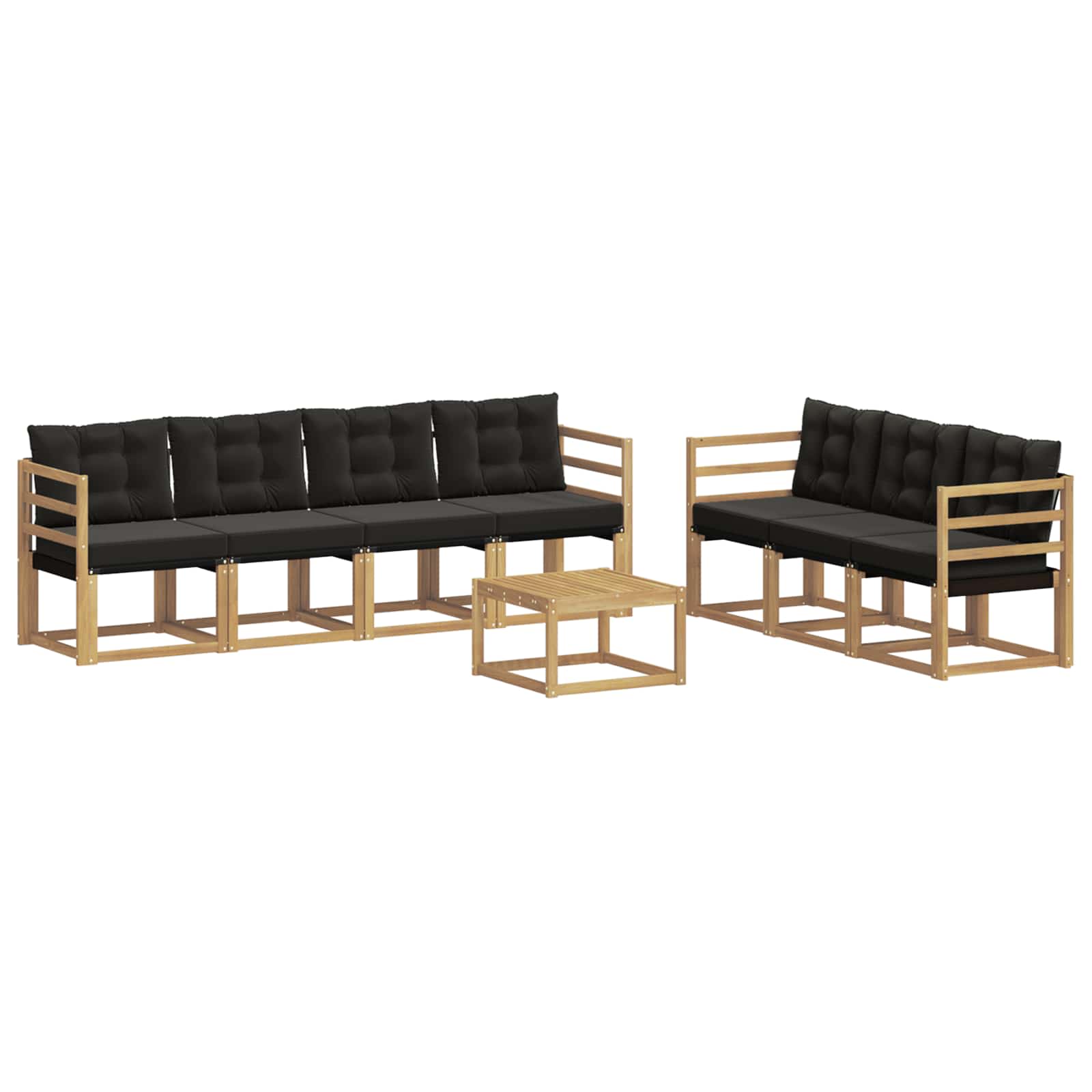 Set vanjskih sofa s jastukom 8 pcs Bijela i crna