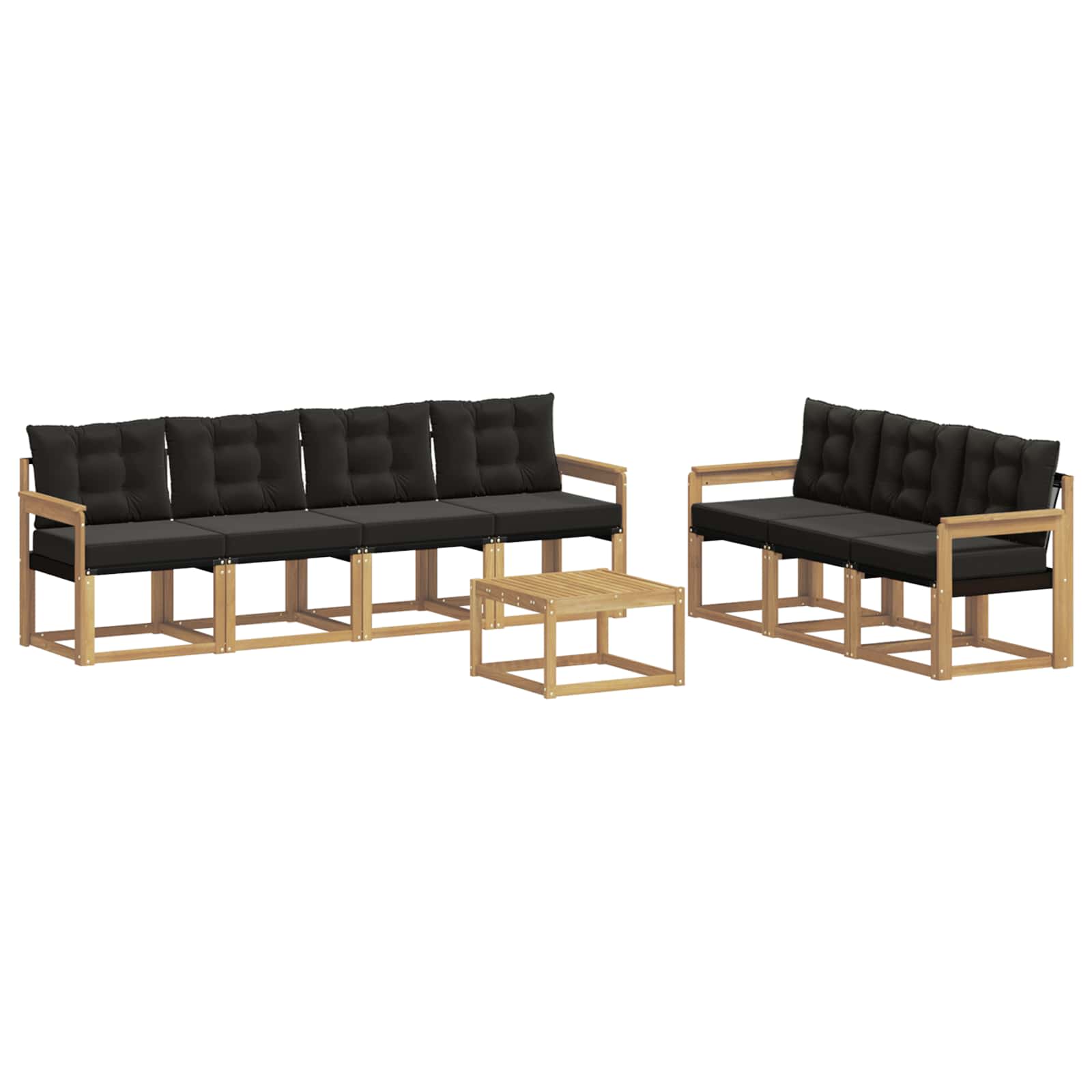 Set vanjskih sofa s jastukom 8 pcs Bijela i crna