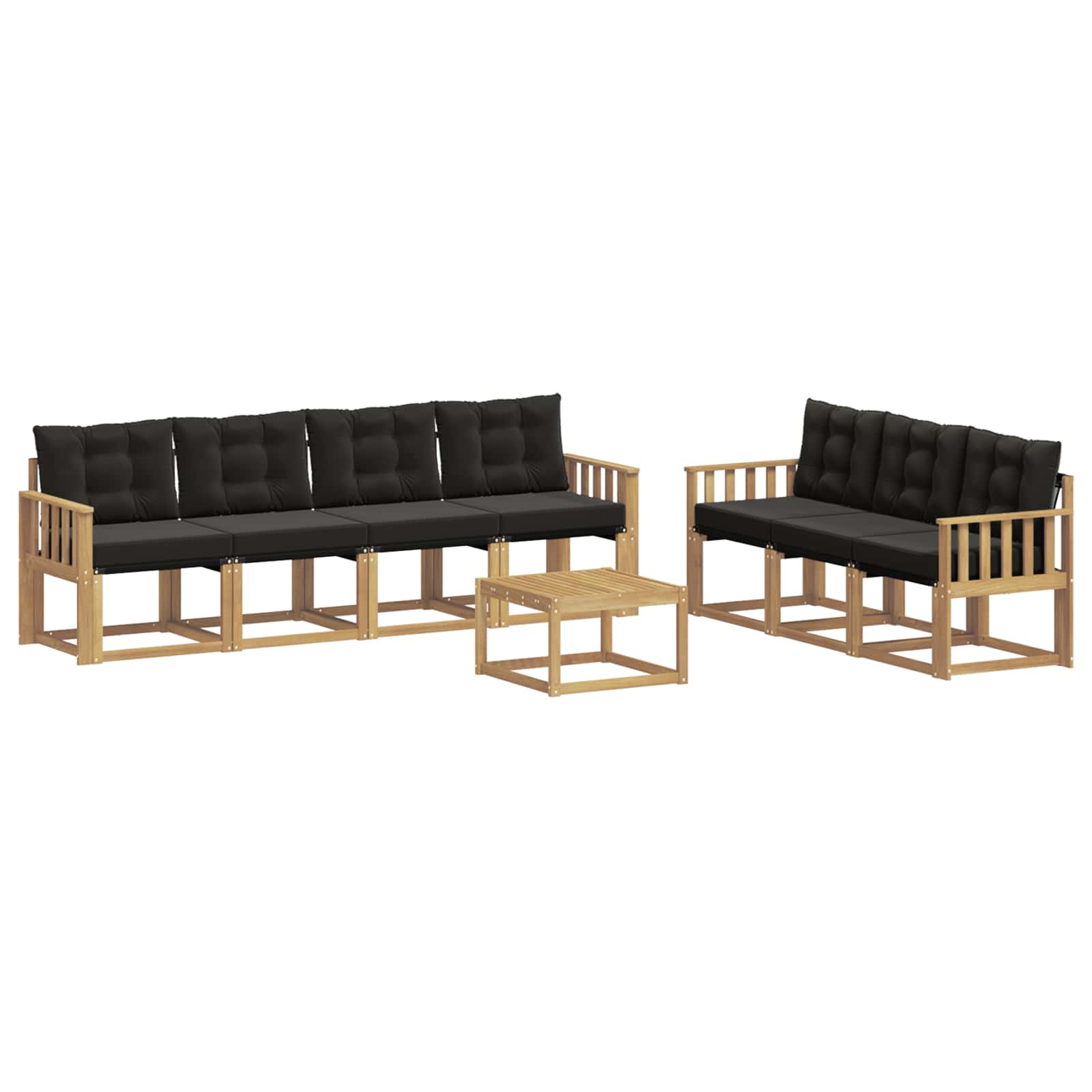 Set vanjskih sofa s jastukom 8 pcs Bijela i crna