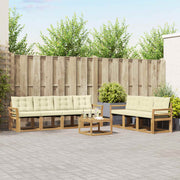 Set vanjskih sofa 8 kom. Bijela i krem Smeđa 59 x 59 x 37 cm